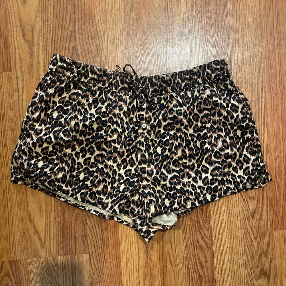 Aerie High Waist Leopard Print Shorts
